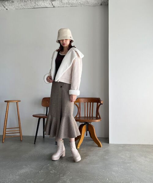 MAJESTIC LEGON（マジェスティックレゴン）の「fluffyライダース（その他アウター・レディース・ベージュ/ブラウン/アイボリー・SMALL/MEDIUM）」の22枚目の写真