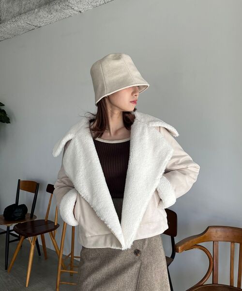 MAJESTIC LEGON（マジェスティックレゴン）の「fluffyライダース（その他アウター・レディース・ベージュ/ブラウン/アイボリー・SMALL/MEDIUM）」の10枚目の写真