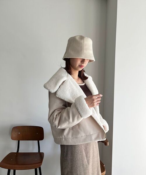 MAJESTIC LEGON（マジェスティックレゴン）の「fluffyライダース（その他アウター・レディース・ベージュ/ブラウン/アイボリー・SMALL/MEDIUM）」の15枚目の写真