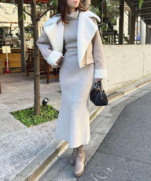 MAJESTIC LEGON（マジェスティックレゴン）の「fluffyライダース（その他アウター・レディース・ベージュ/ブラウン/アイボリー・SMALL/MEDIUM）」の21枚目の写真