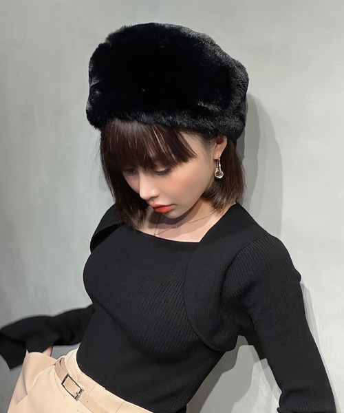 EIMY ISTOIRE（エイミーイストワール）の「エコファートークハット（ハット・レディース・ベージュ/ブラック・FREE）」の13枚目の写真