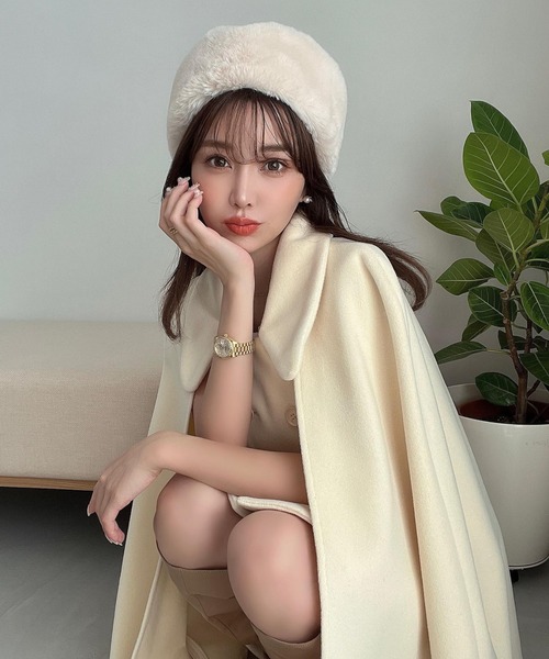 EIMY ISTOIRE（エイミーイストワール）の「エコファートークハット（ハット・レディース・ベージュ/ブラック・FREE）」の3枚目の写真