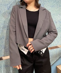 【セットアップ対応商品】ショート丈 テーラードジャケット