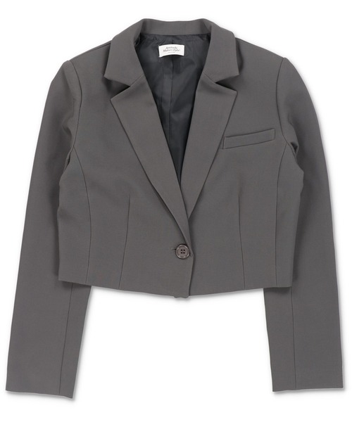 SPINNS（スピンズ）の「【セットアップ対応商品】ショート丈 テーラードジャケット（テーラードジャケット・レディース・ホワイト/ブラック/チャコール・ONESIZE）」の7枚目の写真