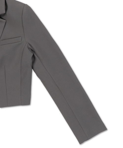 SPINNS（スピンズ）の「【セットアップ対応商品】ショート丈 テーラードジャケット（テーラードジャケット・レディース・ホワイト/ブラック/チャコール・ONESIZE）」の10枚目の写真