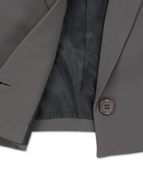 SPINNS（スピンズ）の「【セットアップ対応商品】ショート丈 テーラードジャケット（テーラードジャケット・レディース・ホワイト/ブラック/チャコール・ONESIZE）」の14枚目の写真