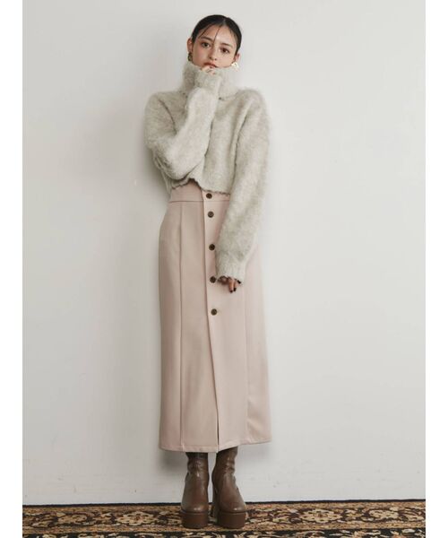 MURUA（ムルーア）の「エアリーショートオフタートルニット（ニット/セーター・レディース・アイボリー/ブルー/モカ/その他1・FREE）」の8枚目の写真