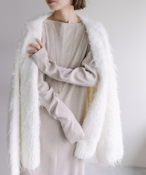 mystic（ミスティック）の「メランジカットワンピース（ワンピース・レディース・グレー/ブラウン/ベージュ・FREE）」の3枚目の写真