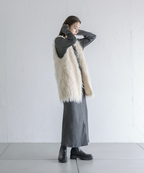 mystic（ミスティック）の「メランジカットワンピース（ワンピース・レディース・グレー/ブラウン/ベージュ・FREE）」の13枚目の写真