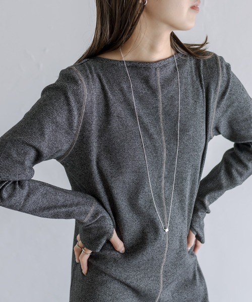 mystic（ミスティック）の「メランジカットワンピース（ワンピース・レディース・グレー/ブラウン/ベージュ・FREE）」の14枚目の写真