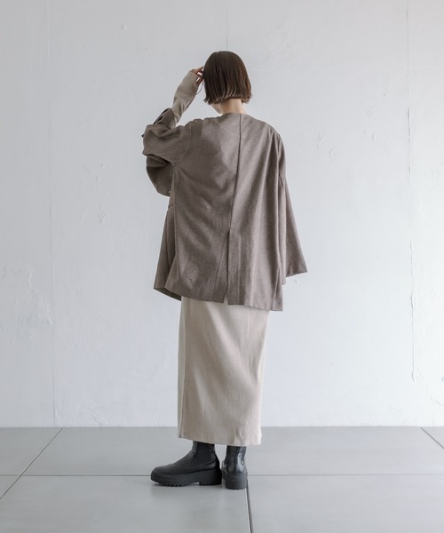 mystic（ミスティック）の「メランジカットワンピース（ワンピース・レディース・グレー/ブラウン/ベージュ・FREE）」の5枚目の写真