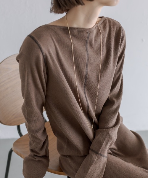 mystic（ミスティック）の「メランジカットワンピース（ワンピース・レディース・グレー/ブラウン/ベージュ・FREE）」の6枚目の写真