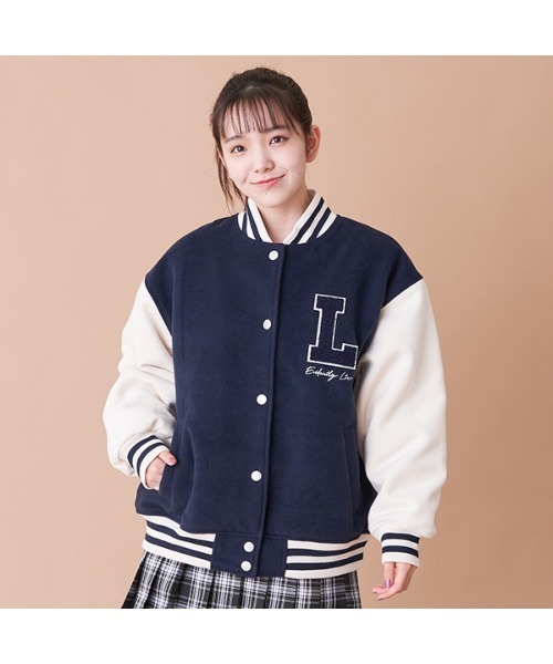 LOVETOXIC（ラブトキシック）の「【2022年10月下旬～11上旬入荷予定】裏キルトスタジャン（スタジャン・キッズ・ブラック/ネイビー/グリーン・M(140cm)/M:150cm/L(160cm)）」の3枚目の写真