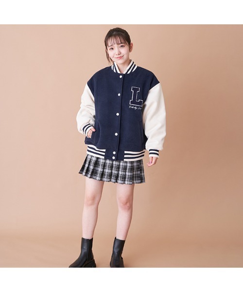 LOVETOXIC（ラブトキシック）の「【2022年10月下旬～11上旬入荷予定】裏キルトスタジャン（スタジャン・キッズ・ブラック/ネイビー/グリーン・M(140cm)/M:150cm/L(160cm)）」の12枚目の写真