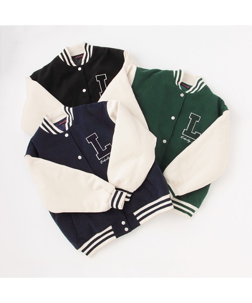 LOVETOXIC（ラブトキシック）の「【2022年10月下旬～11上旬入荷予定】裏キルトスタジャン（スタジャン・キッズ・ブラック/ネイビー/グリーン・M(140cm)/M:150cm/L(160cm)）」の8枚目の写真