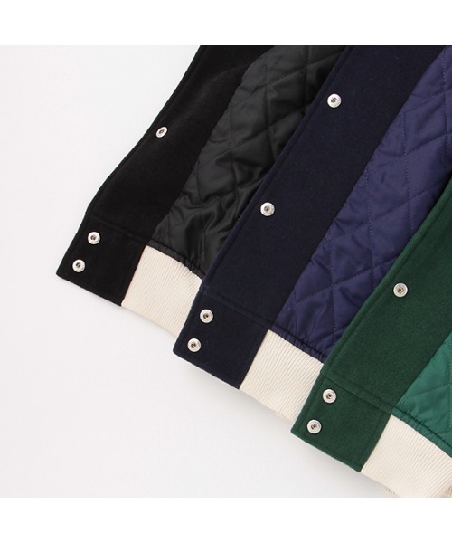 LOVETOXIC（ラブトキシック）の「【2022年10月下旬～11上旬入荷予定】裏キルトスタジャン（スタジャン・キッズ・ブラック/ネイビー/グリーン・M(140cm)/M:150cm/L(160cm)）」の5枚目の写真