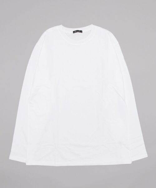 STYLEBLOCK(スタイルブロック)の「裏起毛クルーネックロングTシャツ(Tシャツ/カットソー・メンズ・ホワイト/杢グレー/ブラック/ワイン・M/L/LL)」の6枚目の写真