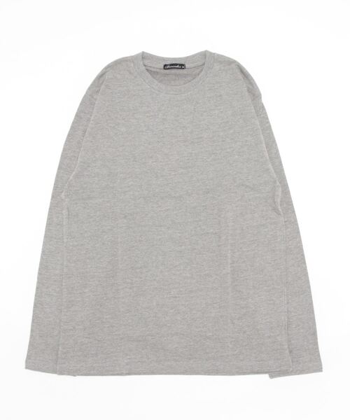 STYLEBLOCK(スタイルブロック)の「裏起毛クルーネックロングTシャツ(Tシャツ/カットソー・メンズ・ホワイト/杢グレー/ブラック/ワイン・M/L/LL)」の8枚目の写真