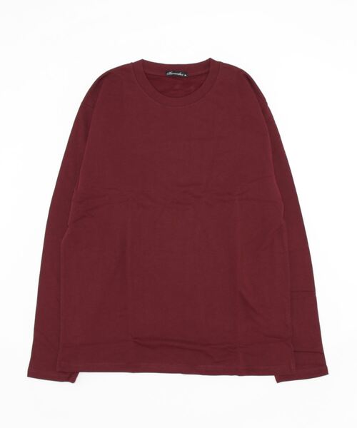 STYLEBLOCK(スタイルブロック)の「裏起毛クルーネックロングTシャツ(Tシャツ/カットソー・メンズ・ホワイト/杢グレー/ブラック/ワイン・M/L/LL)」の9枚目の写真