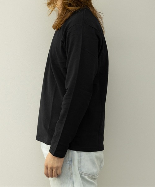 STYLEBLOCK(スタイルブロック)の「裏起毛クルーネックロングTシャツ(Tシャツ/カットソー・メンズ・ホワイト/杢グレー/ブラック/ワイン・M/L/LL)」の10枚目の写真