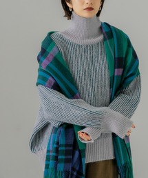 KBF | 『WEB/一部店舗限定』リブ配色ハイネックニット(ニット/セーター)