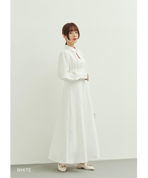 N WITH.(エヌウィズ)の「ウエストギャザーシャツワンピース(シャツワンピース・レディース・ホワイト・MEDIUM)」の3枚目の写真