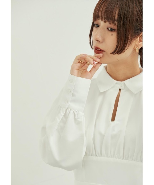 N WITH.(エヌウィズ)の「ウエストギャザーシャツワンピース(シャツワンピース・レディース・ホワイト・MEDIUM)」の10枚目の写真