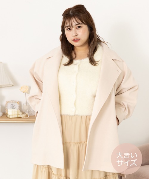 SLURR（スラ―）の「[大きいサイズ]ポンチョコート（その他アウター・レディース・その他8/ベージュ・L）」の2枚目の写真