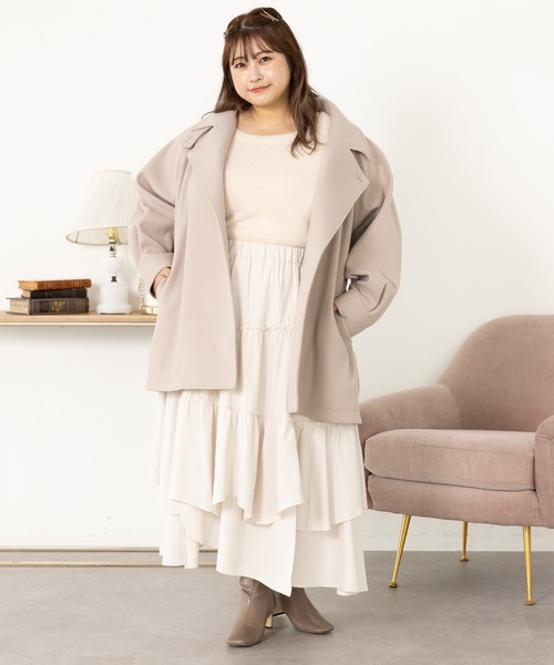 SLURR（スラ―）の「[大きいサイズ]ポンチョコート（その他アウター・レディース・その他8/ベージュ・L）」の3枚目の写真