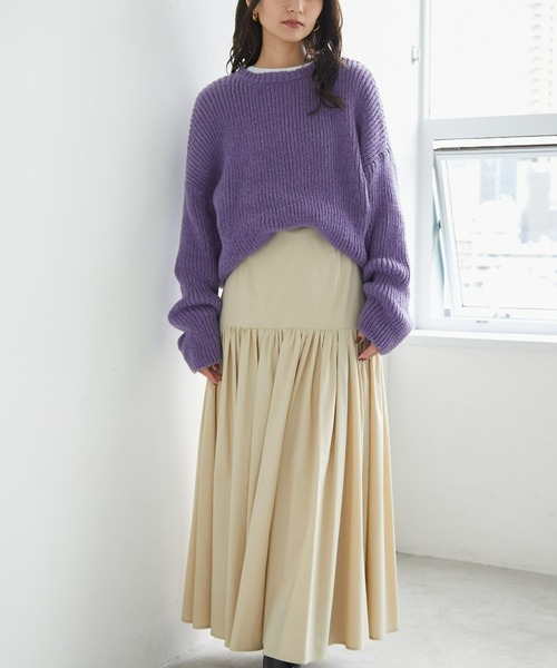 ECRIRE（エクリール）の「オーバーニット（ニット/セーター・レディース・ベージュ/ブルー・M/L）」の6枚目の写真