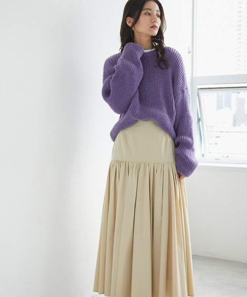 ECRIRE（エクリール）の「オーバーニット（ニット/セーター・レディース・ベージュ/ブルー・M/L）」の7枚目の写真