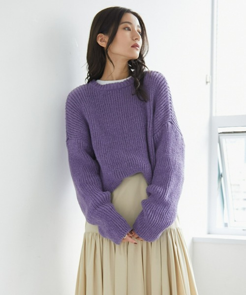 ECRIRE（エクリール）の「オーバーニット（ニット/セーター・レディース・ベージュ/ブルー・M/L）」の8枚目の写真