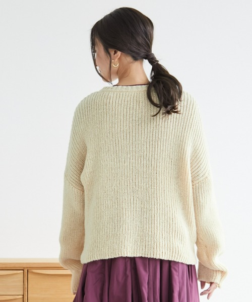 ECRIRE（エクリール）の「オーバーニット（ニット/セーター・レディース・ベージュ/ブルー・M/L）」の10枚目の写真