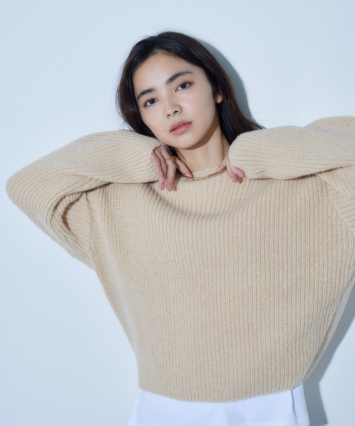 ECRIRE（エクリール）の「オーバーニット（ニット/セーター・レディース・ベージュ/ブルー・M/L）」の20枚目の写真