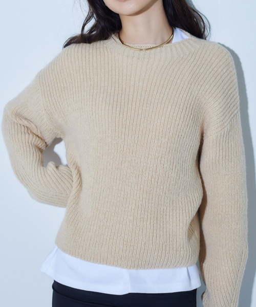 ECRIRE（エクリール）の「オーバーニット（ニット/セーター・レディース・ベージュ/ブルー・M/L）」の19枚目の写真