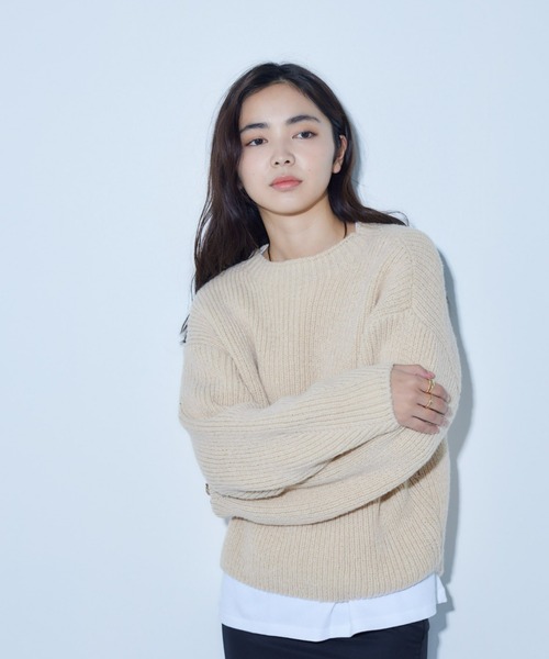 ECRIRE（エクリール）の「オーバーニット（ニット/セーター・レディース・ベージュ/ブルー・M/L）」の17枚目の写真