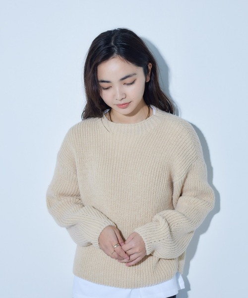 ECRIRE（エクリール）の「オーバーニット（ニット/セーター・レディース・ベージュ/ブルー・M/L）」の16枚目の写真