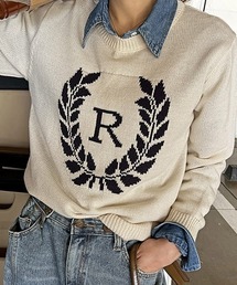 NANING9 | NANING9 フロントロゴラウンドニット(ニット/セーター)