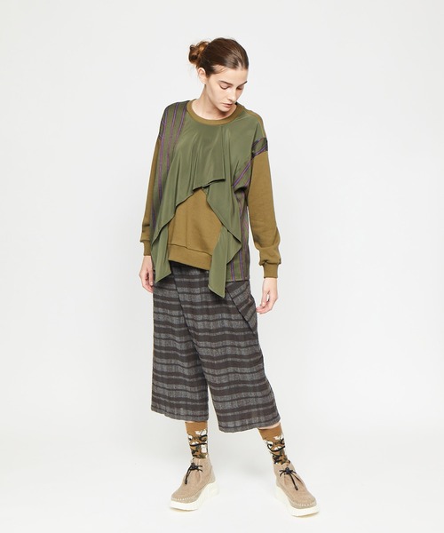 gomme（ゴム）の「30/10裏毛　フロントドレープT（Tシャツ/カットソー・レディース・チャコールグレー/ブラック/カーキ・MEDIUM）」の16枚目の写真