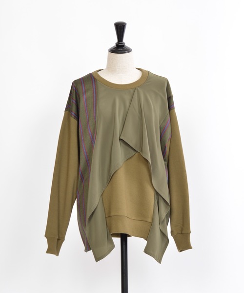 gomme（ゴム）の「30/10裏毛　フロントドレープT（Tシャツ/カットソー・レディース・チャコールグレー/ブラック/カーキ・MEDIUM）」の13枚目の写真