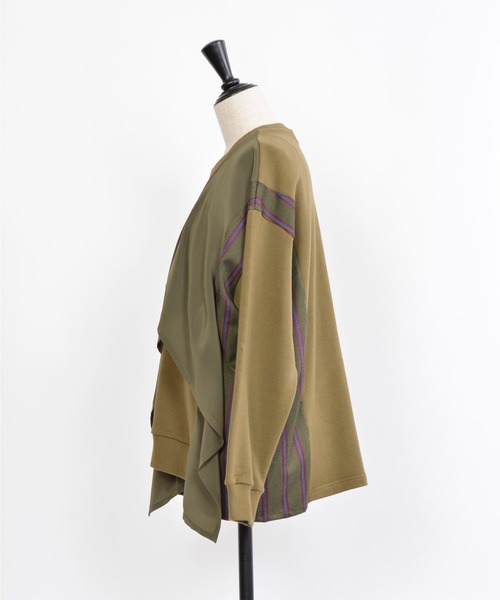 gomme（ゴム）の「30/10裏毛　フロントドレープT（Tシャツ/カットソー・レディース・チャコールグレー/ブラック/カーキ・MEDIUM）」の11枚目の写真