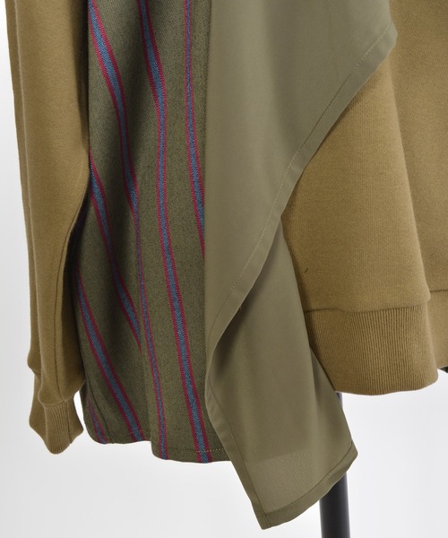 gomme（ゴム）の「30/10裏毛　フロントドレープT（Tシャツ/カットソー・レディース・チャコールグレー/ブラック/カーキ・MEDIUM）」の15枚目の写真