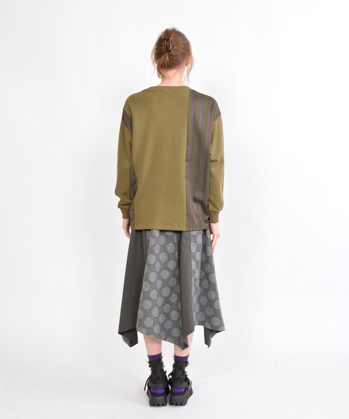 gomme（ゴム）の「30/10裏毛　フロントドレープT（Tシャツ/カットソー・レディース・チャコールグレー/ブラック/カーキ・MEDIUM）」の10枚目の写真