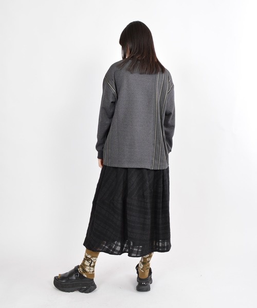 gomme（ゴム）の「30/10裏毛　フロントドレープT（Tシャツ/カットソー・レディース・チャコールグレー/ブラック/カーキ・MEDIUM）」の22枚目の写真