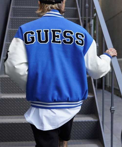 GUESS スタジャン グレー×ブルー スタジャン | GUESS(ゲス) JAPAN 公式オンラインストア | GUESS