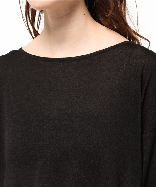 FIGARO Paris（フィガロパリ）の「◆レーヨンナイロン ボートネックプルオーバー（ニット/セーター・レディース・ブラック/グレー/ホワイト・FREE）」の8枚目の写真