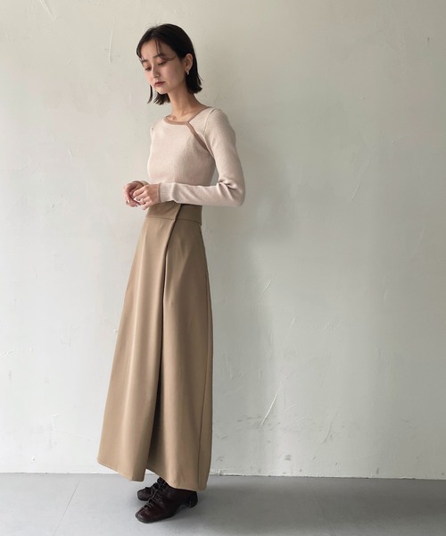 CLEIO(クレイオ)の「【CLEIO】カットアウトリブニット(ニット/セーター・レディース・ライトグリーン/アイボリー/ベージュ・FREE)」の15枚目の写真