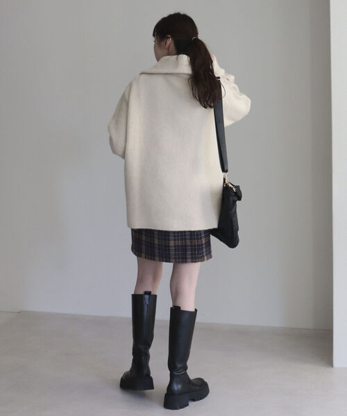 fredy emue（フレディエミュ）の「ハーフZIPニットプルオーバー（ニット/セーター・レディース・ピンク/ライトグレー/アイボリー・38）」の8枚目の写真