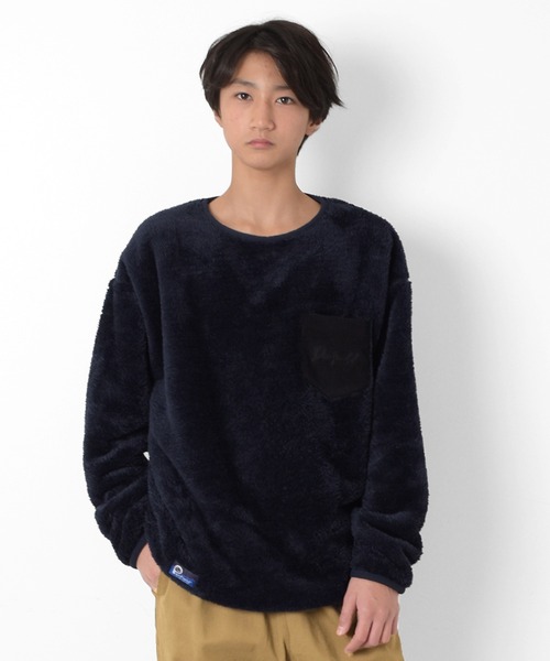 PEN FIELD（ペンフィールド）の「【Penfield】ボア・コーデュロイポケ付きプルオーバー（スウェット・キッズ・ブラウン/ネイビー/オフホワイト/カーキ・140cm/160cm/170cm/150cm）」の7枚目の写真