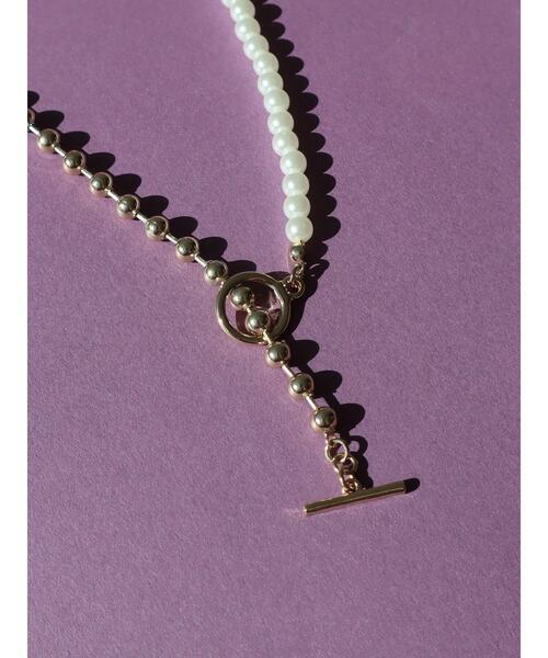 AMERICAN HOLIC（アメリカンホリック）の「パール&ボールチェーンマンテルネックレス（ネックレス・レディース・ホワイト・FREE）」の6枚目の写真